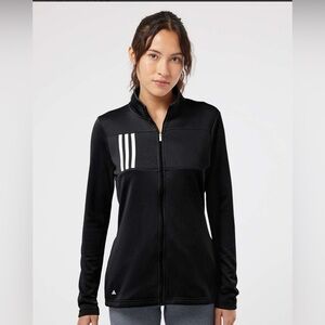 Adidas Golf Women's 3-Stripe Double Knit Full-Zip - A483 Black